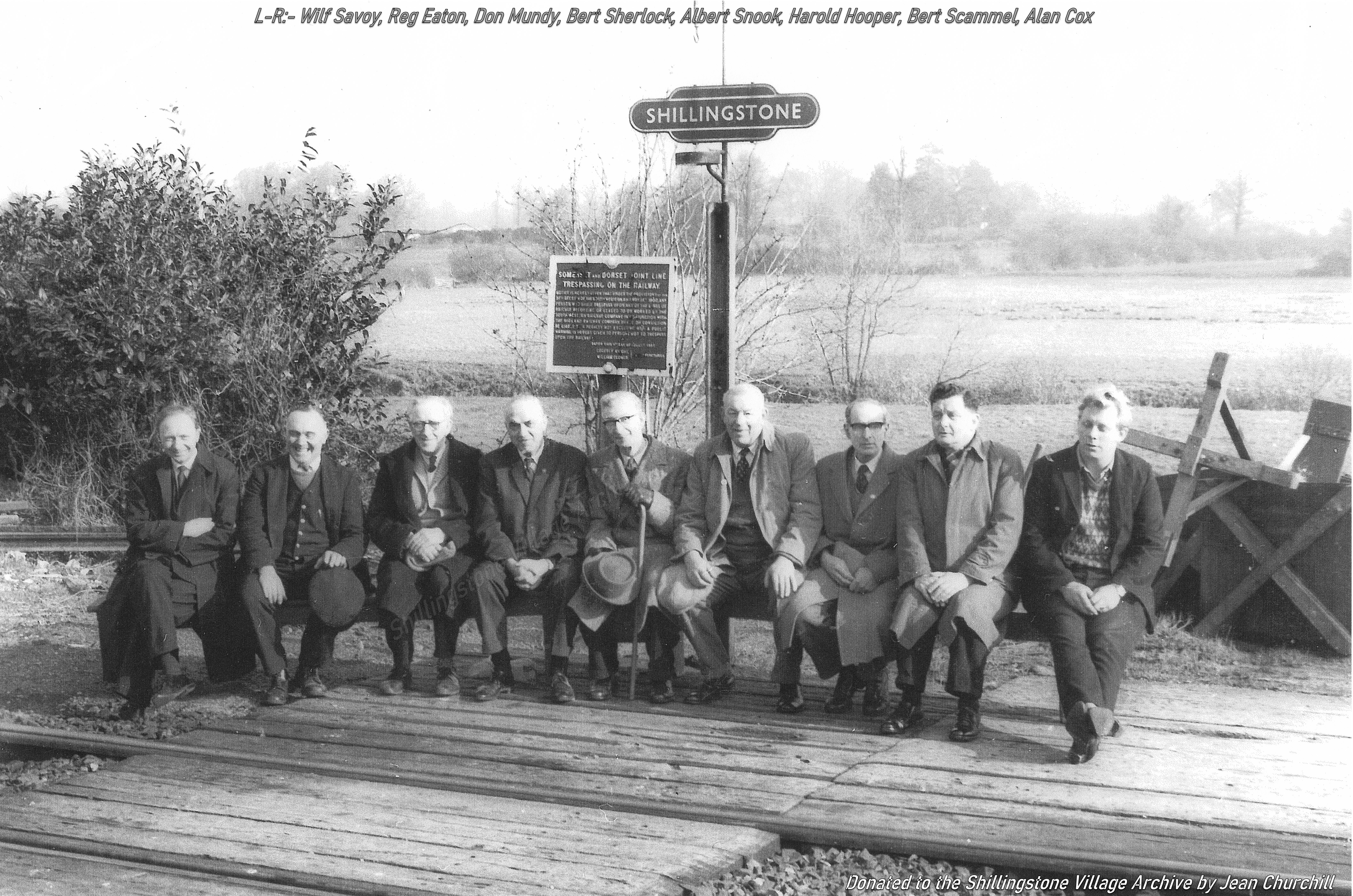 c.1965: Shillingstone Station Staff prior to closure of the Somerset and Dorset Joint Railway in 1967 